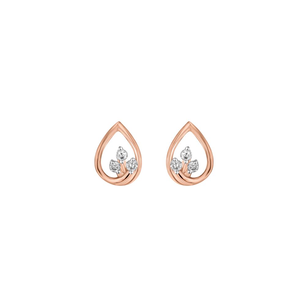 Graceful Diamond and Rose Gold Studs-Earrings-OER23J44-D900X0C