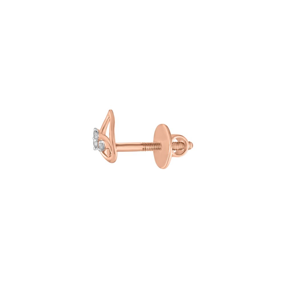 Graceful Diamond and Rose Gold Studs-Earrings-OER23J44-D900X0C