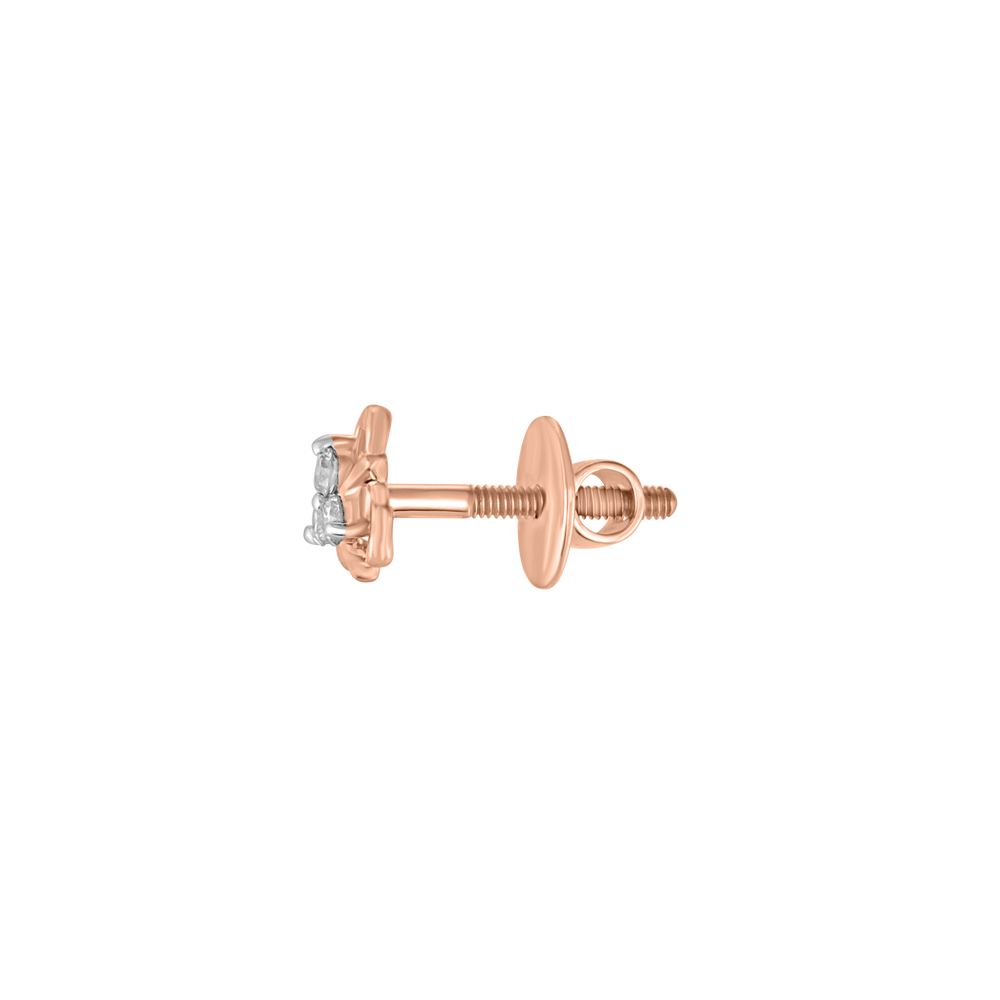 Triangular Rose Gold and Diamond Studs-Earrings-OER23J45-D900X0C