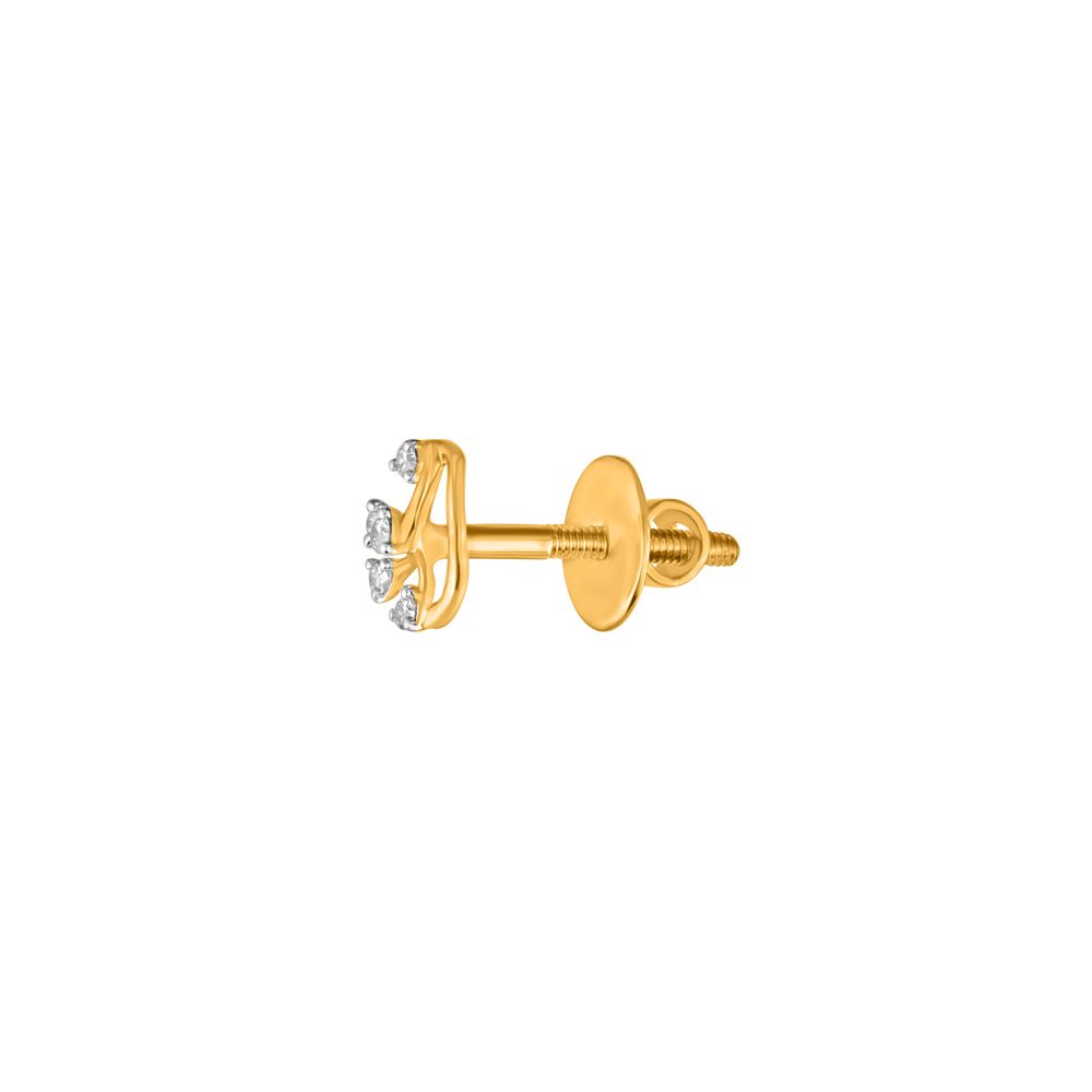 Simple Diamond and Yellow Gold Studs-Earrings-OER23J46-D900R0C