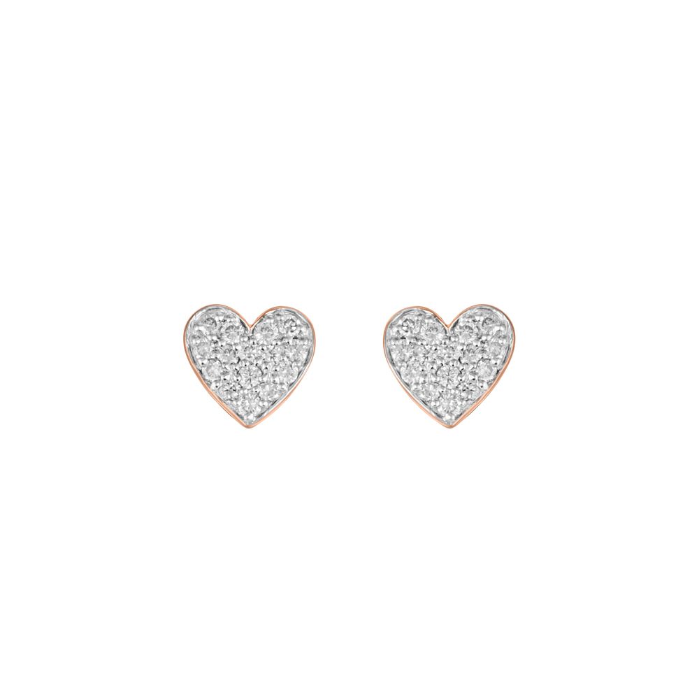 Gleaming Heart Shaped Diamond Studs-Earrings-OER23J50-D900X0C