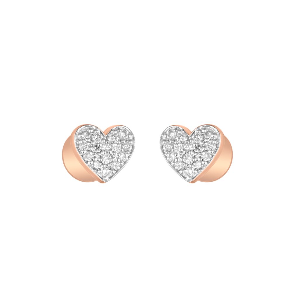 Gleaming Heart Shaped Diamond Studs-Earrings-OER23J50-D900X0C