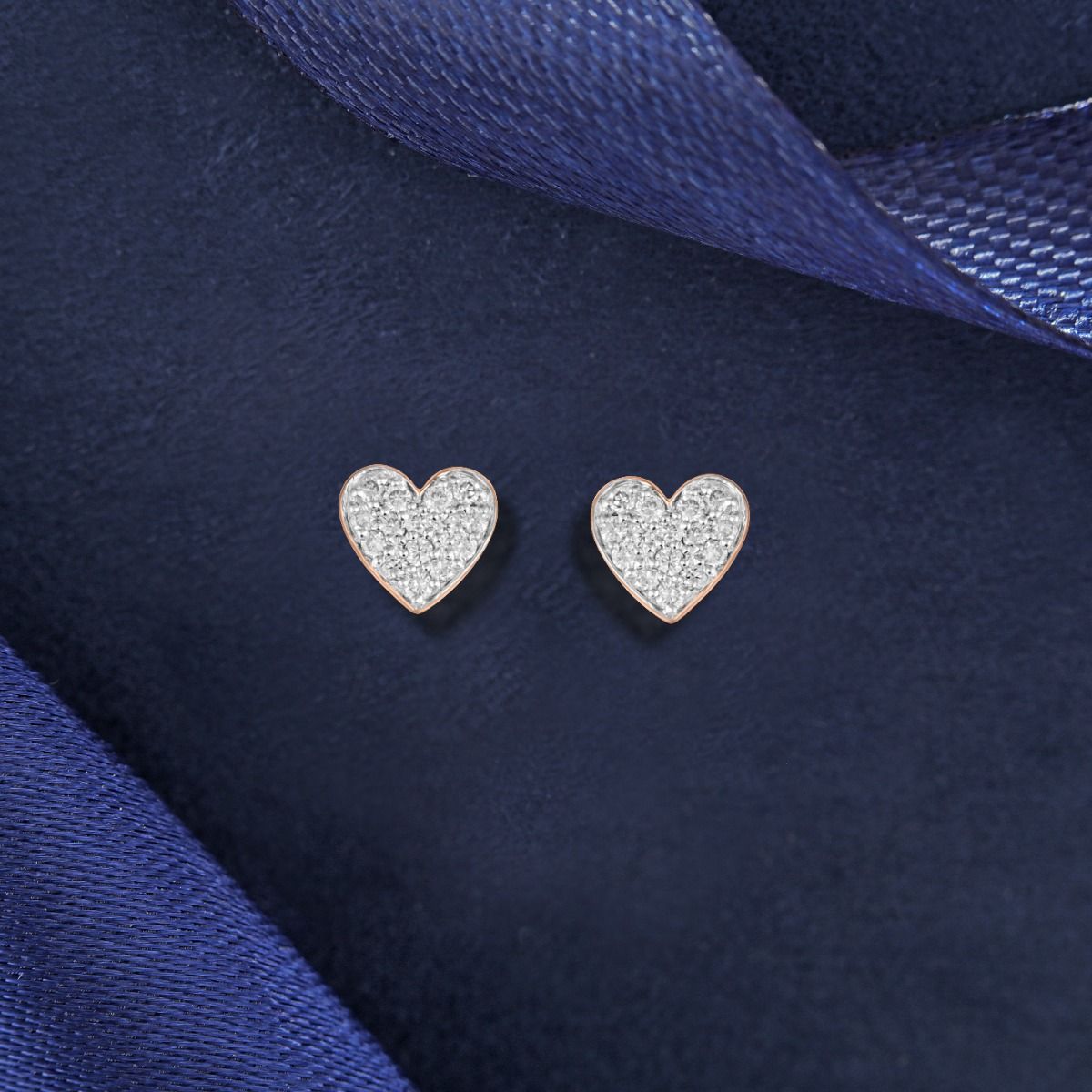 Gleaming Heart Shaped Diamond Studs-Earrings-OER23J50-D900X0C