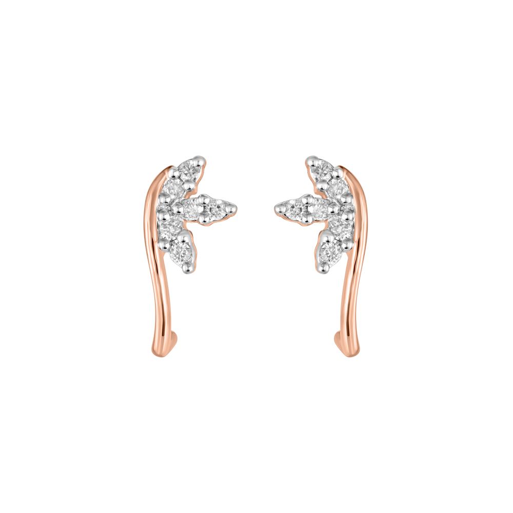 Casual Leaf Design Diamond Studs-Earrings-OER23J55-D900X0C
