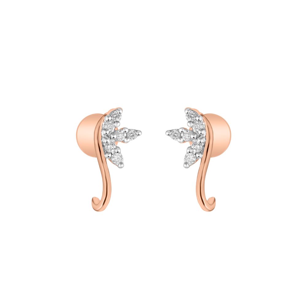 Casual Leaf Design Diamond Studs-Earrings-OER23J55-D900X0C