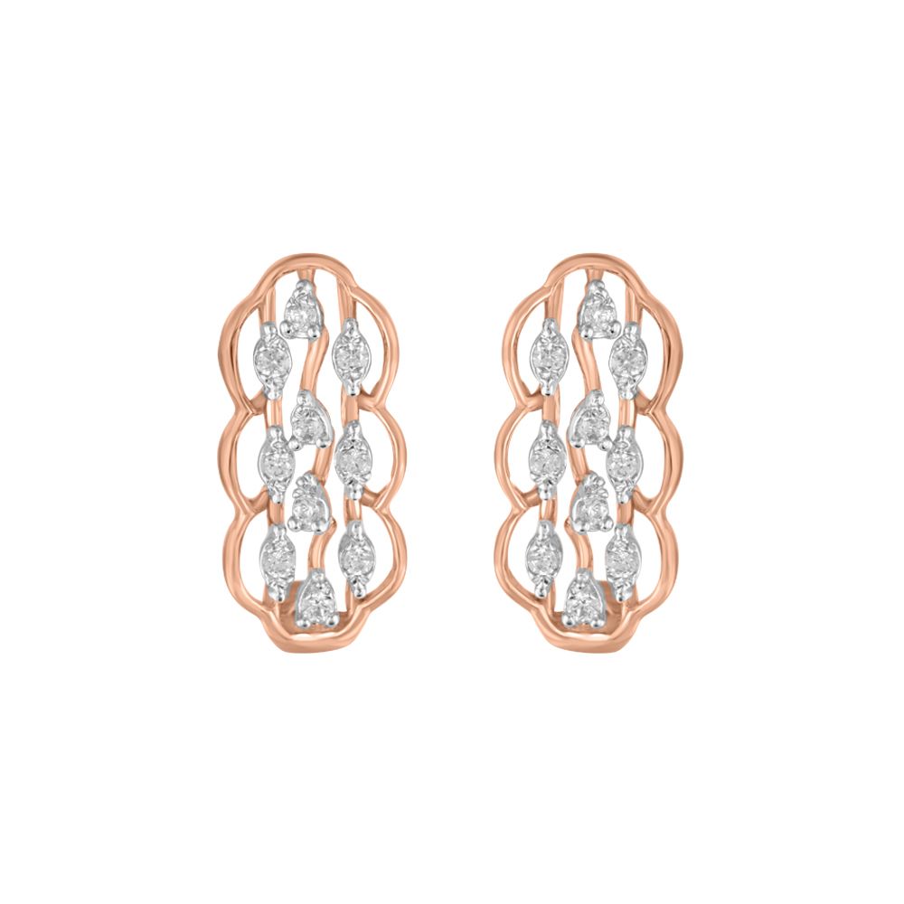 Enigmatic Rose Gold and Diamond Studs-Earrings-OER23J57-D900X0C