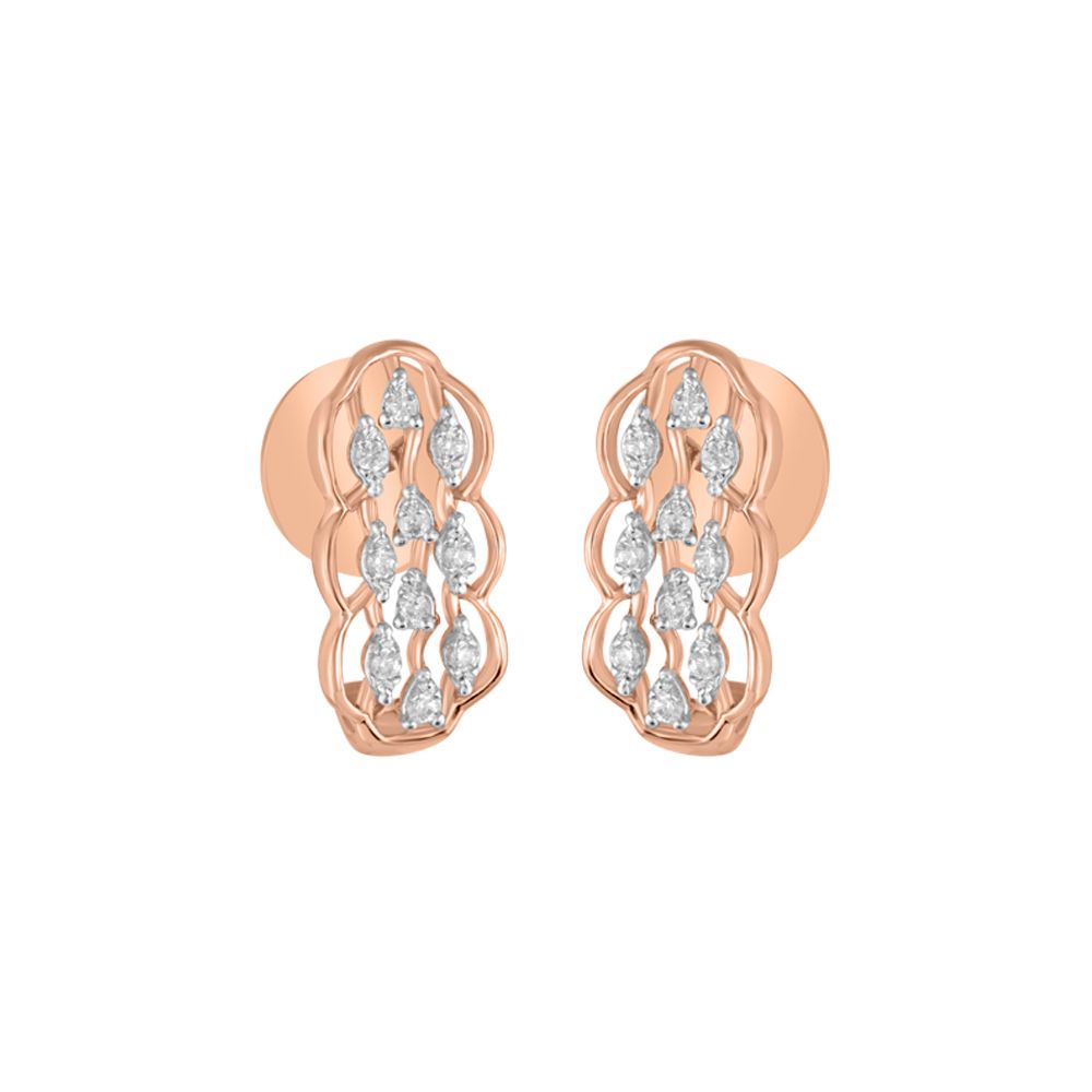Enigmatic Rose Gold and Diamond Studs-Earrings-OER23J57-D900X0C