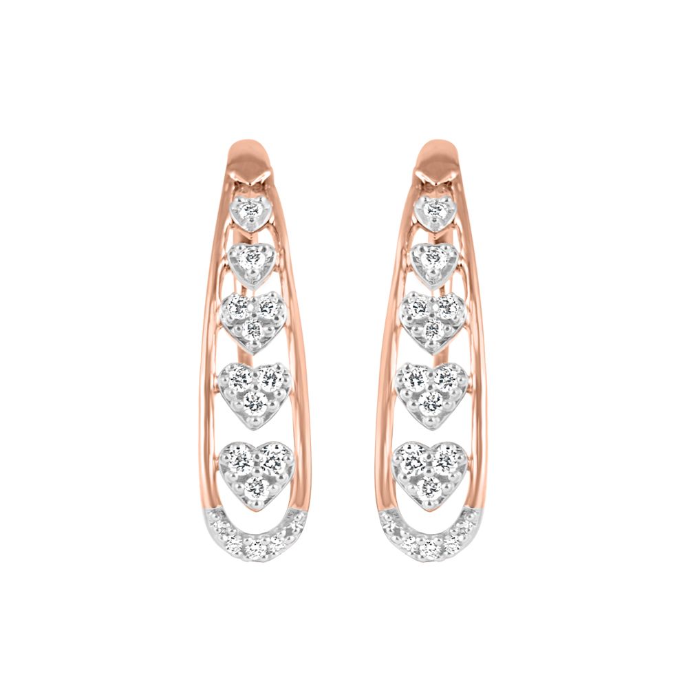 Minimalist Luxury Diamond Rose Gold Earrings-Earrings-OER23J62-D900X0C