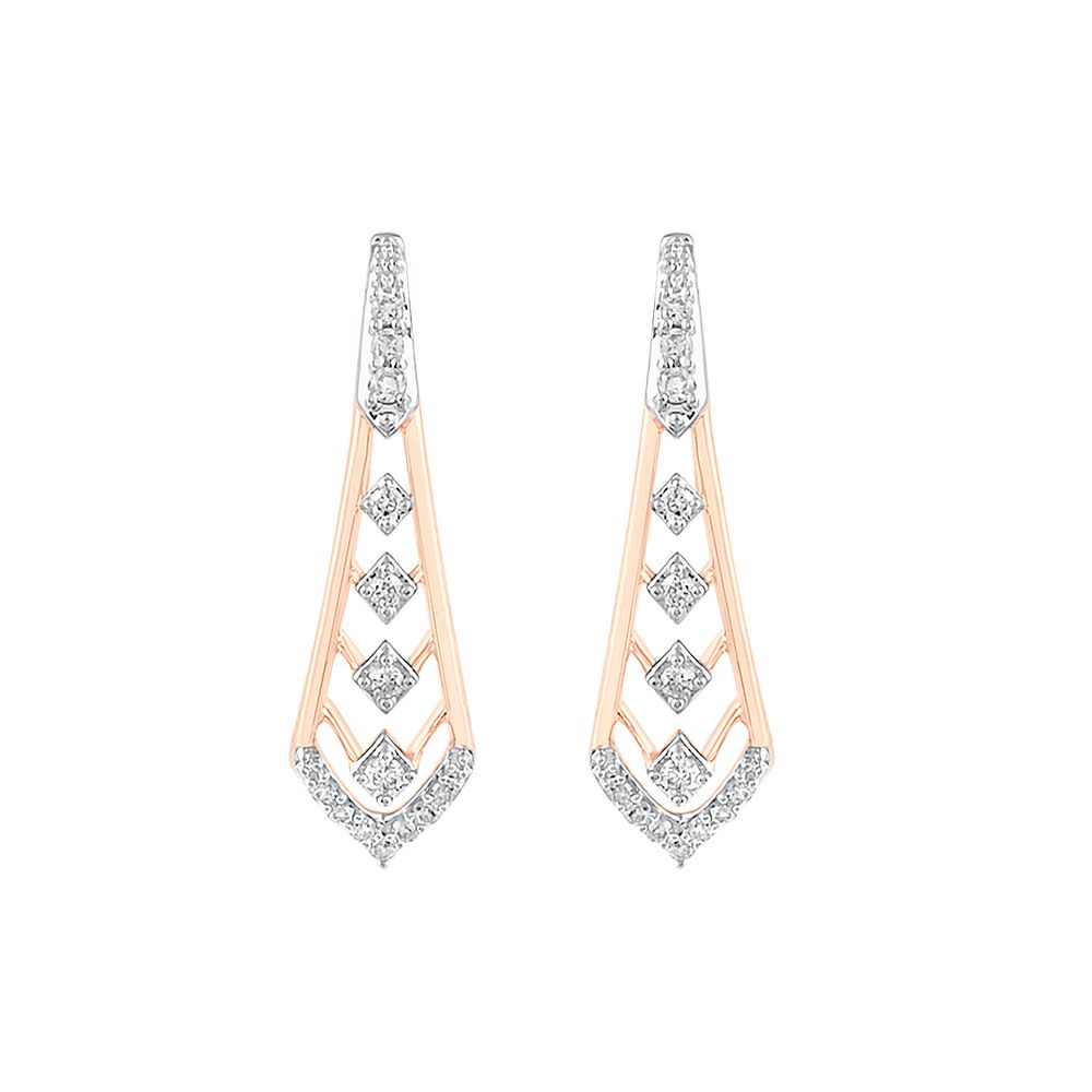 Fascinating Rose Gold Diamond Earrings-Earrings-OER23J65-D900X0C