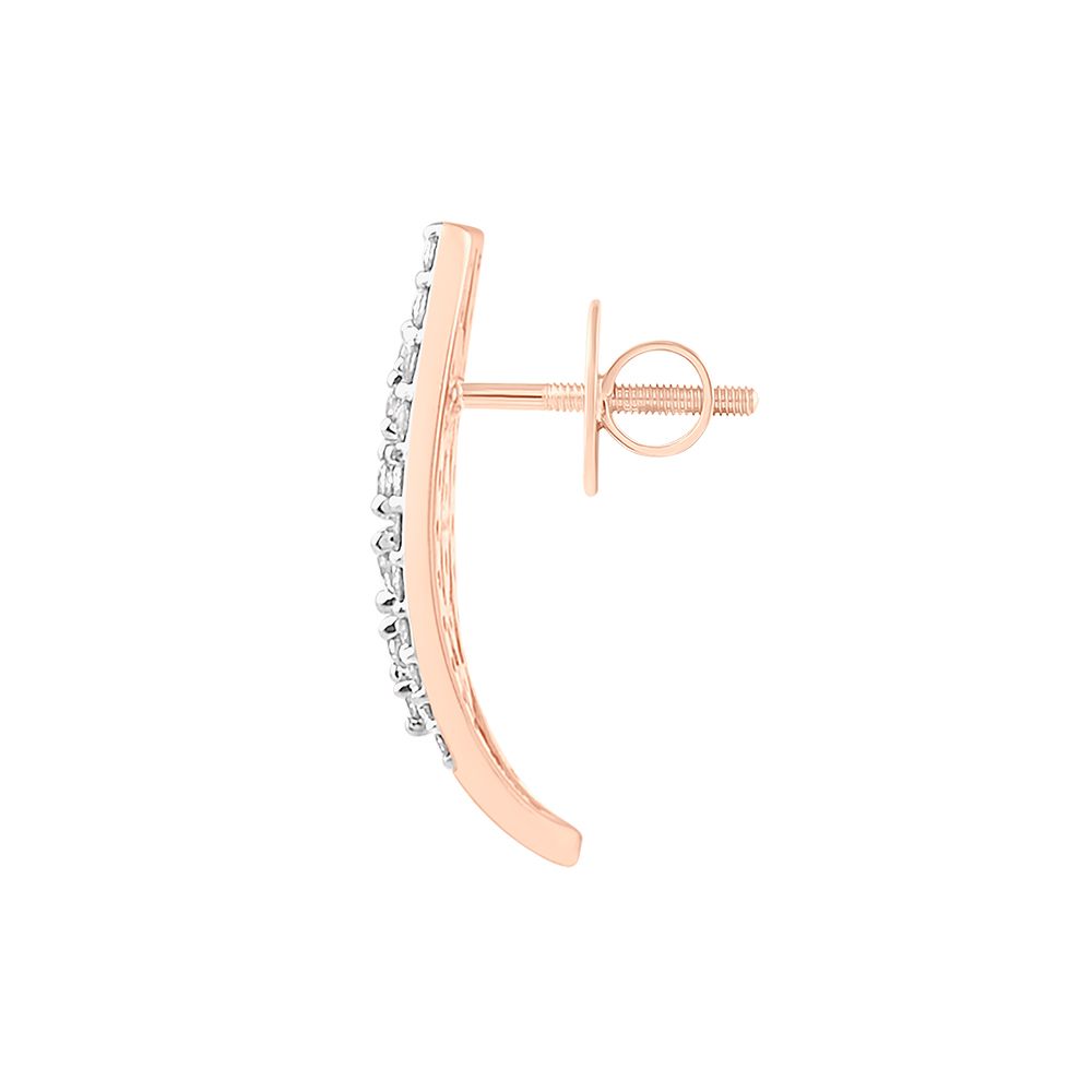 Radiant Rose Gold And Diamond Earrings-Earrings-OER23J68-D400X0B