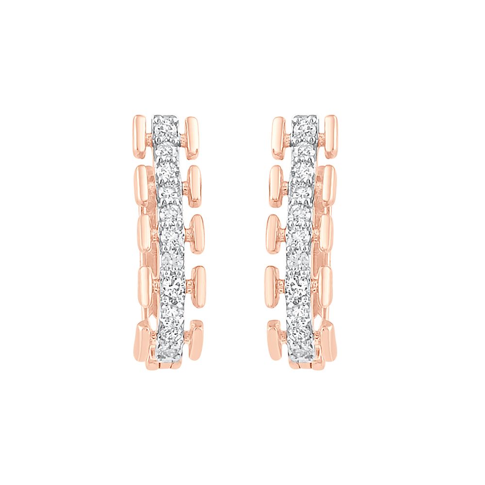 Iridescent Rose Gold And Diamond Earrings-Earrings-OER23J69-D400X0B
