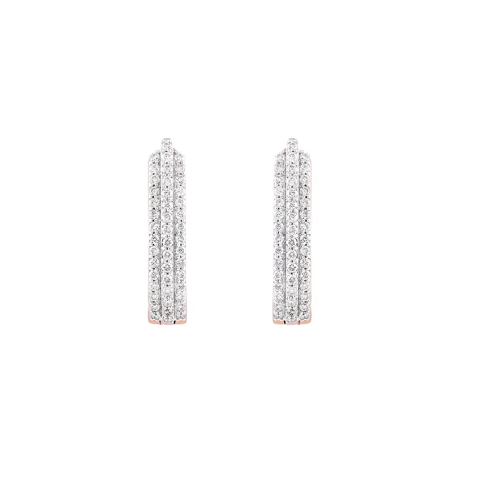 Casual Diamond Hoop Earrings-Earrings-OER23J71-D400X0B