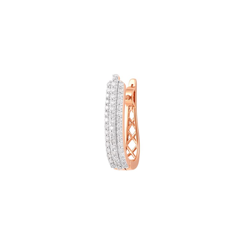 Casual Diamond Hoop Earrings-Earrings-OER23J71-D400X0B