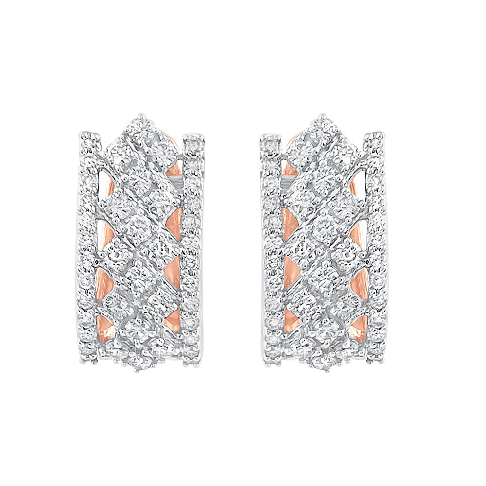 Mesmerizing Rose Gold And Diamond Earrings-Earrings-OER23J73-D400X0B