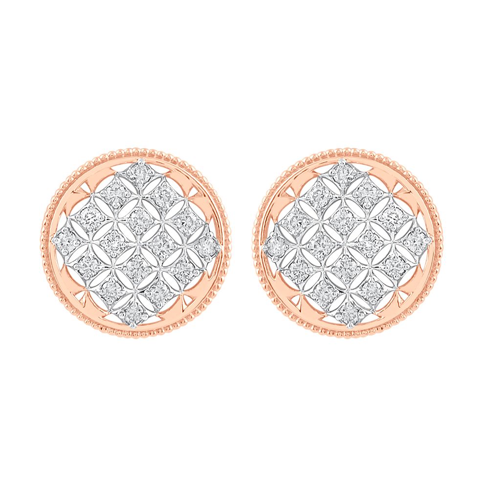 Resplendent Rose Gold And Diamond Earrings-Earrings-OER23J74-D400X0B