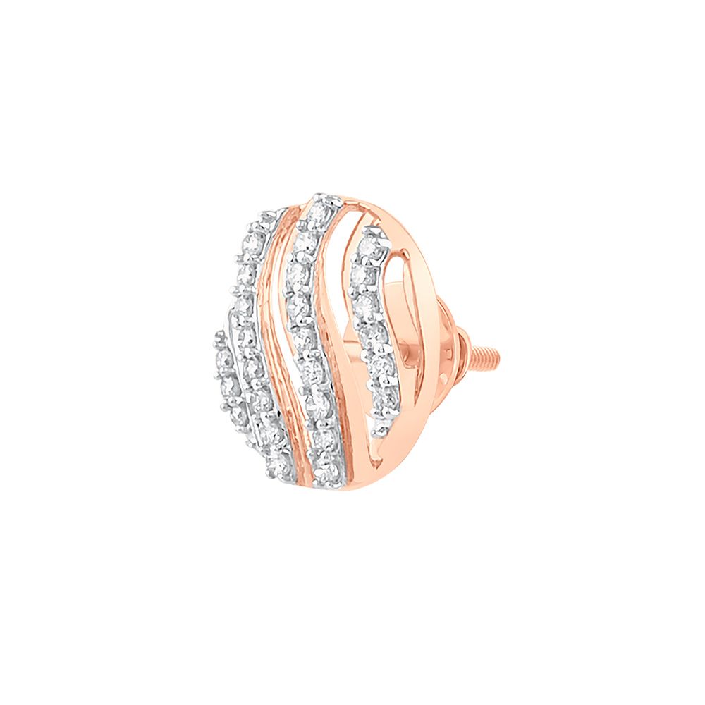 Glimmering Rose Gold And Diamond Earrings-Earrings-OER23J76-D400X0B