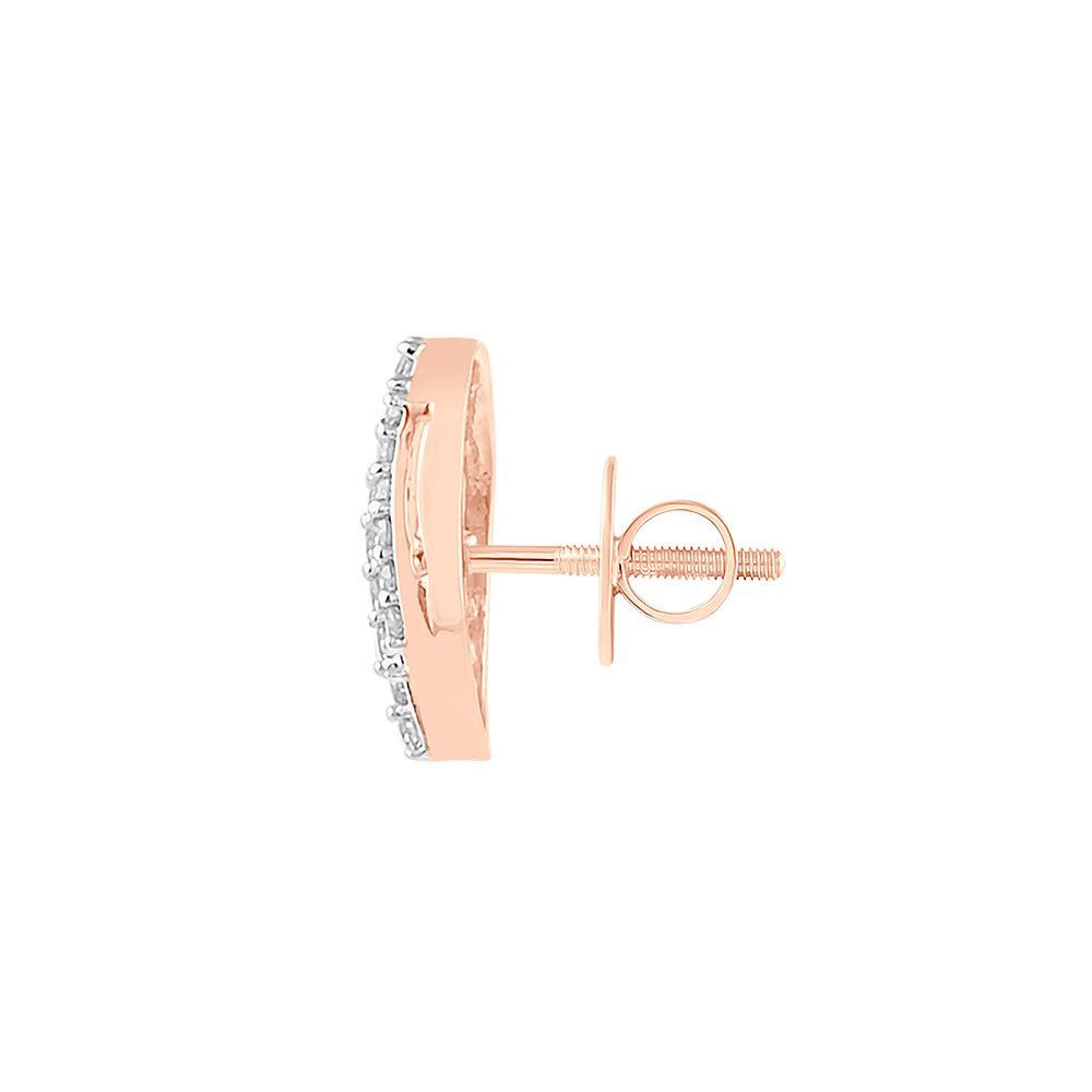 Glimmering Rose Gold And Diamond Earrings-Earrings-OER23J76-D400X0B