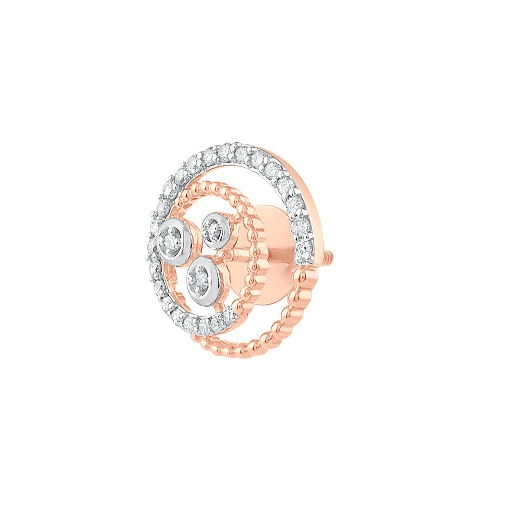Celestial Rose Gold And Diamond Earrings-Earrings-OER23J77-D400X0B