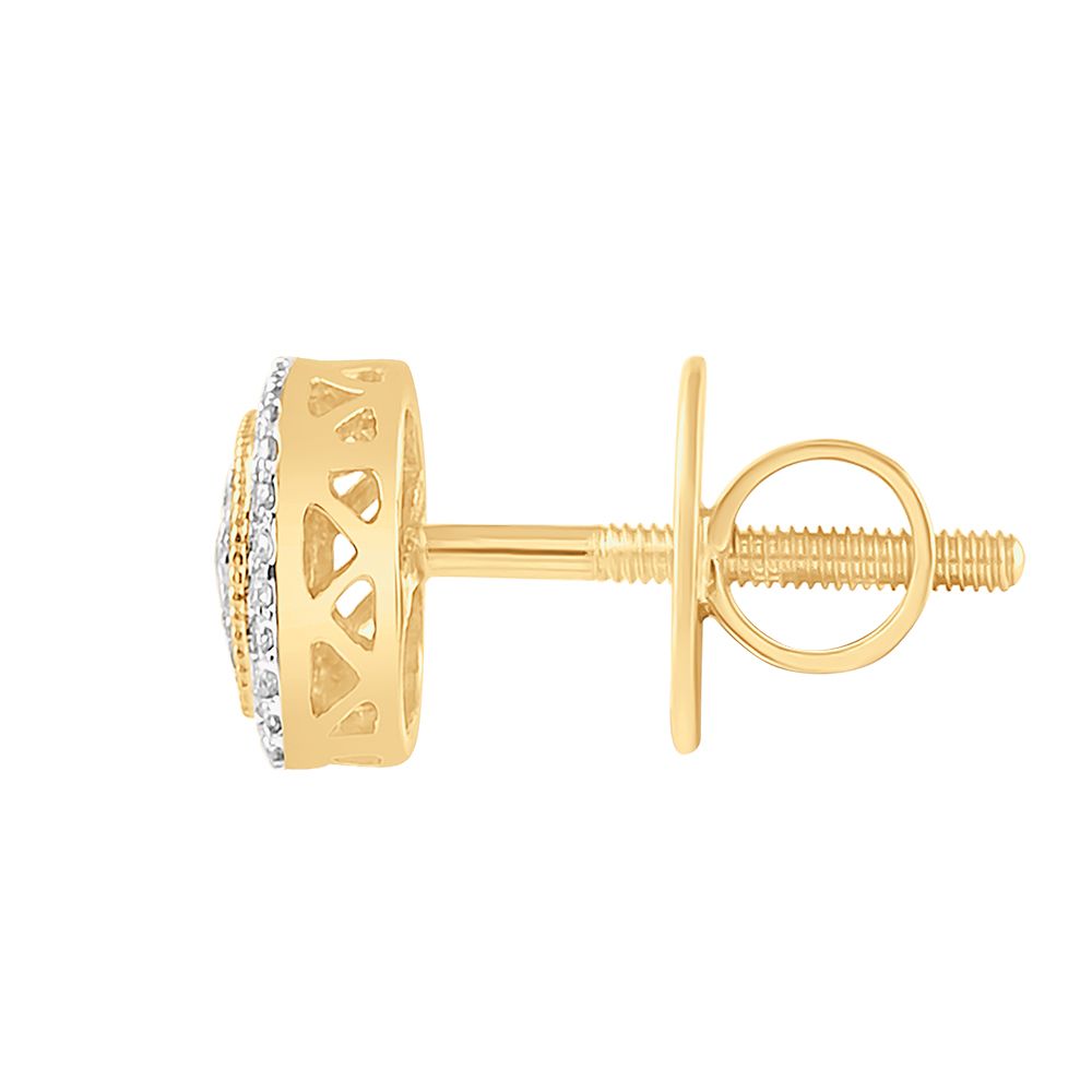 Luminescent Yellow Gold And Diamond Earrings-Earrings-OER23J79-D400R0B