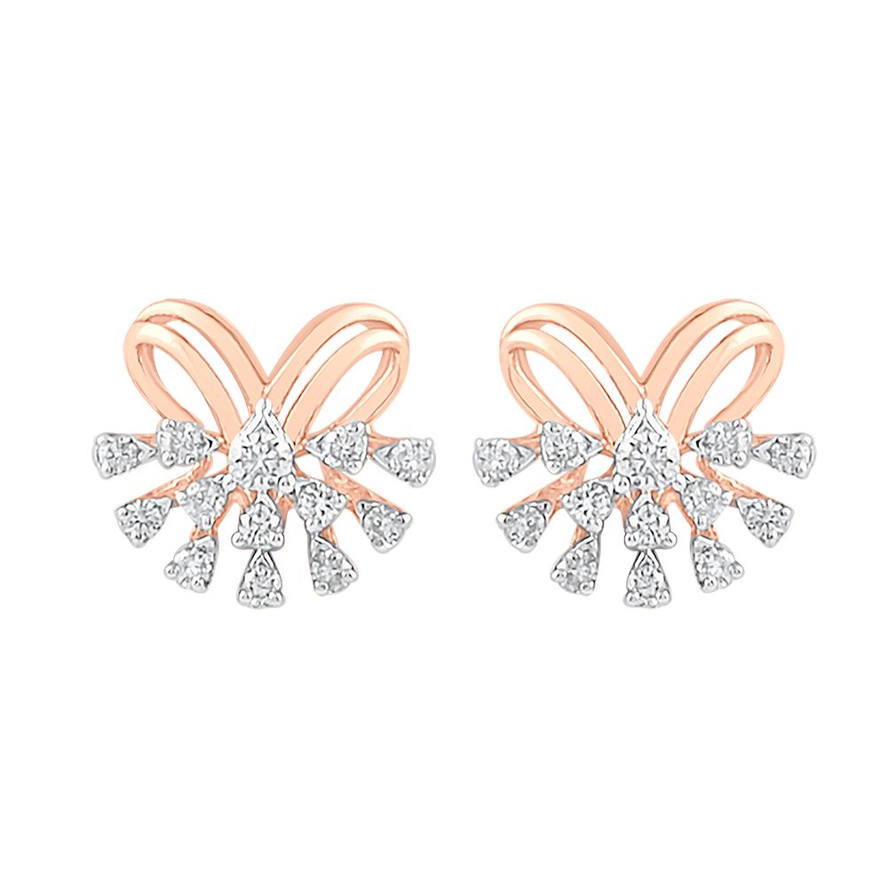Enigmatic Rose Gold And Diamond Earrings-Earrings-OER23J82-D400X0B