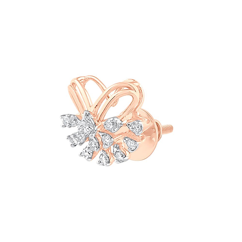 Enigmatic Rose Gold And Diamond Earrings-Earrings-OER23J82-D400X0B