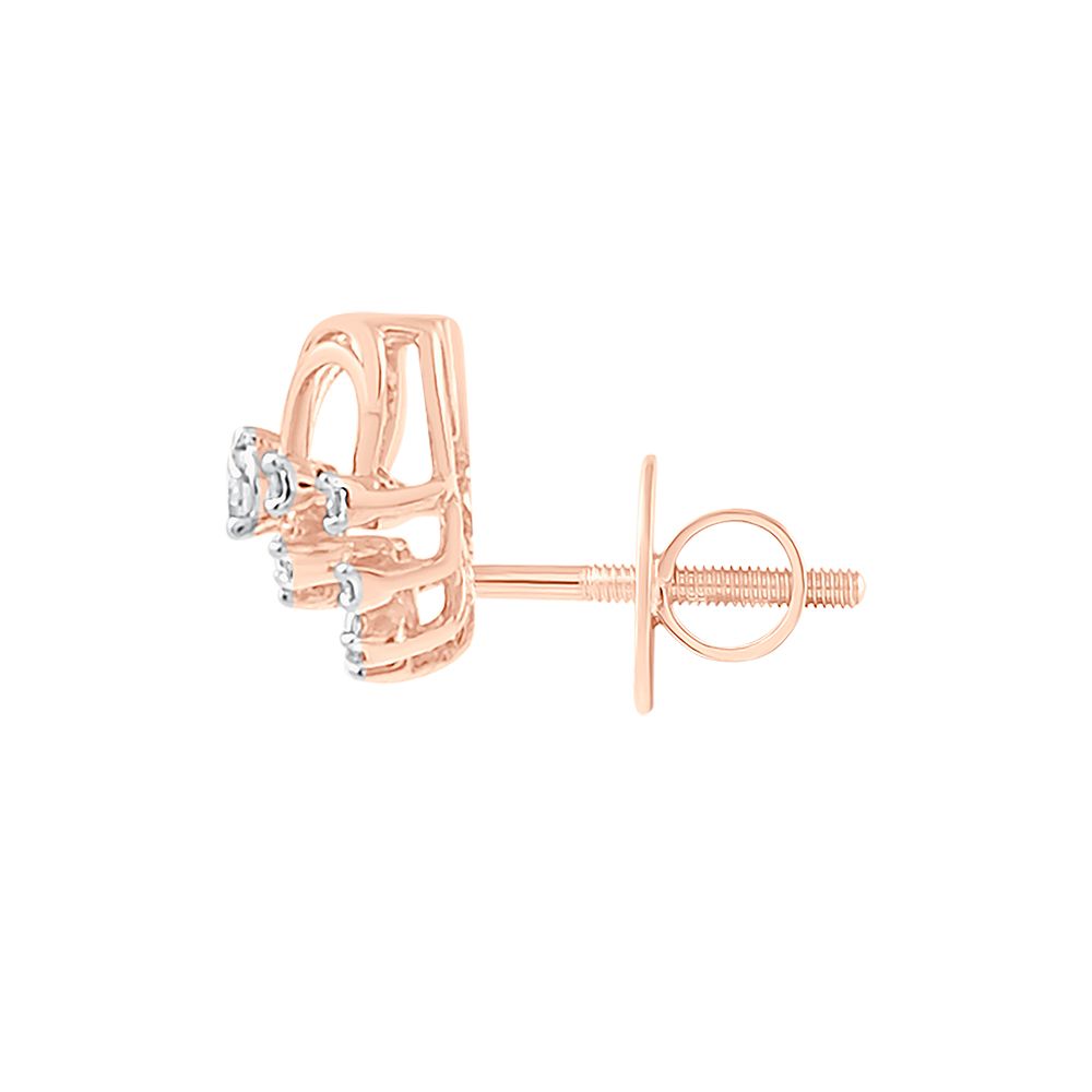 Enigmatic Rose Gold And Diamond Earrings-Earrings-OER23J82-D400X0B