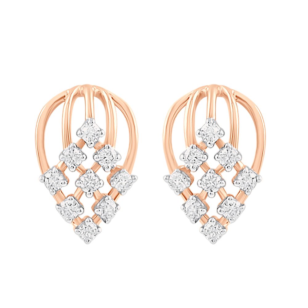 Hypnotic Rose Gold And Diamond Earrings-Earrings-OER23J83-D400X0B