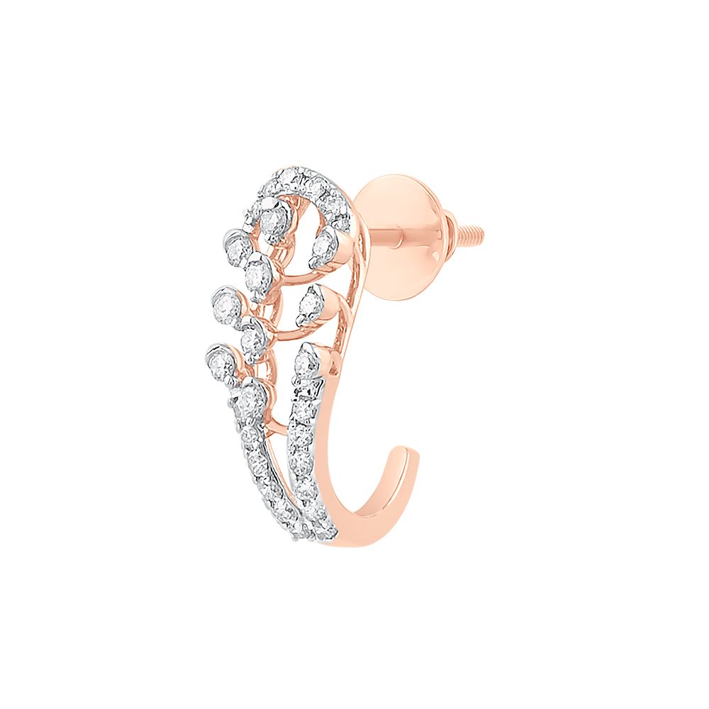 Opulent Rose Gold And Diamond Earrings-Earrings-OER23J84-D400X0B