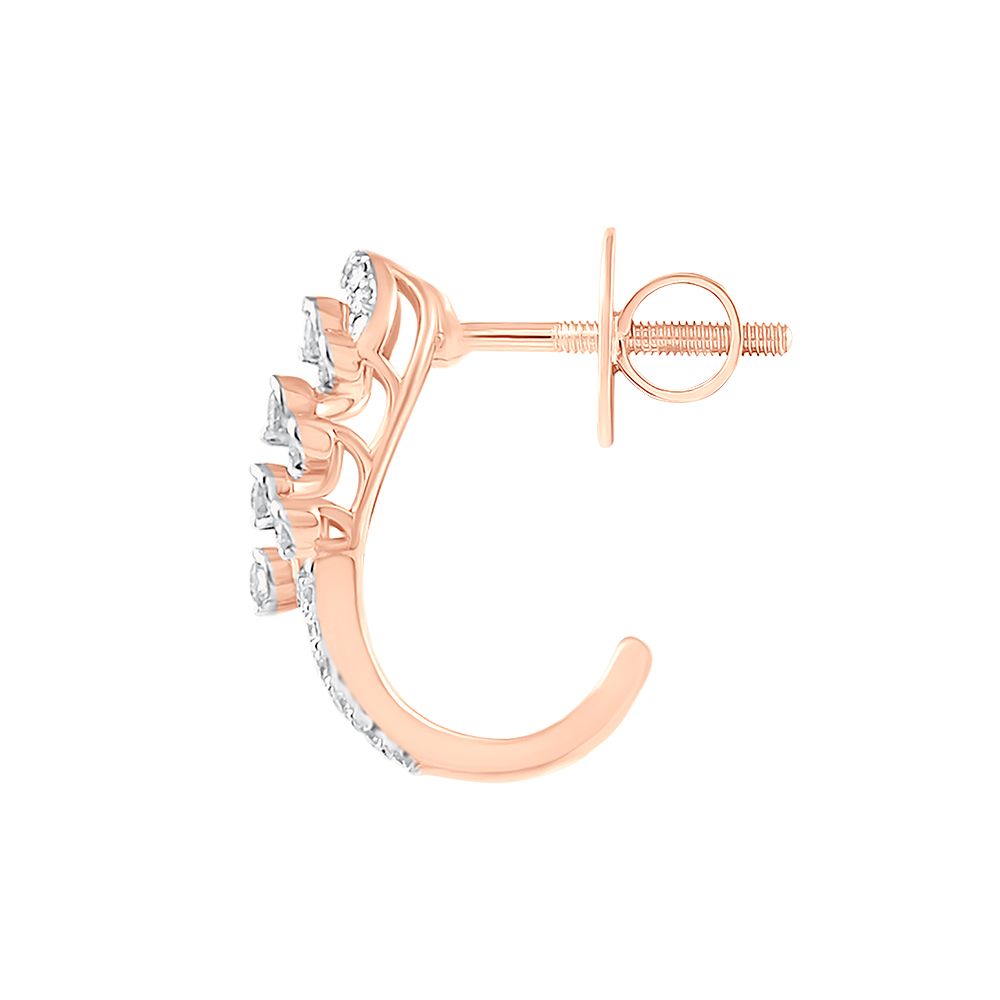 Opulent Rose Gold And Diamond Earrings-Earrings-OER23J84-D400X0B