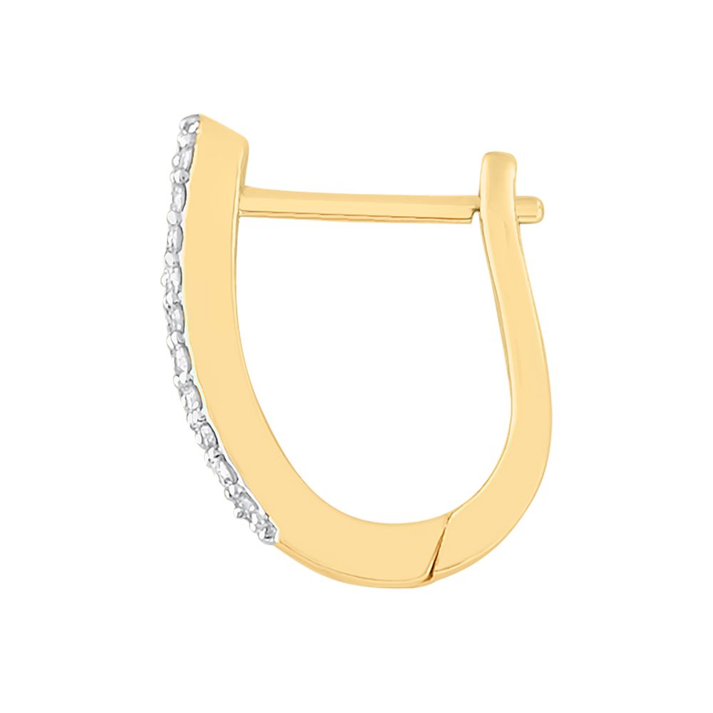 Frosted Yellow Gold And Diamond Earrings-Earrings-OER23J85-D400R0B