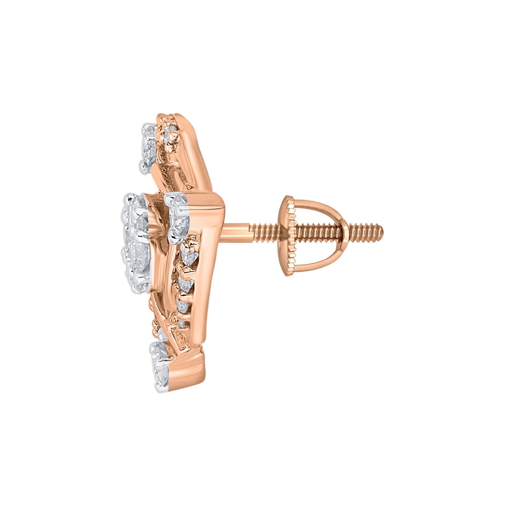 Aurora Rose Gold Diamond Stud Earrings-Diamond-OER23J86-D400X0C