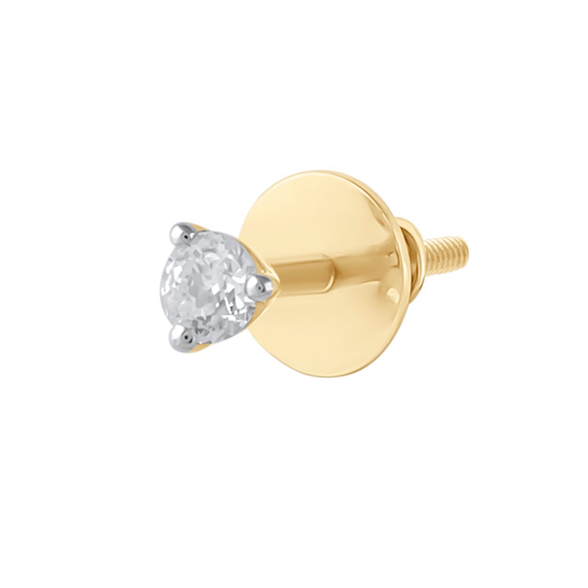 Classic Solitaire 18Kt Yellow Gold Studs-Earrings-OER24I47-A300R0B