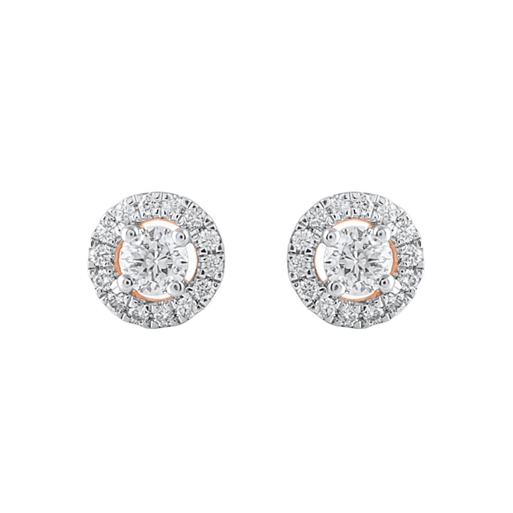 Halo Design Diamond Studs-Earrings-OER24I48-M300X0B