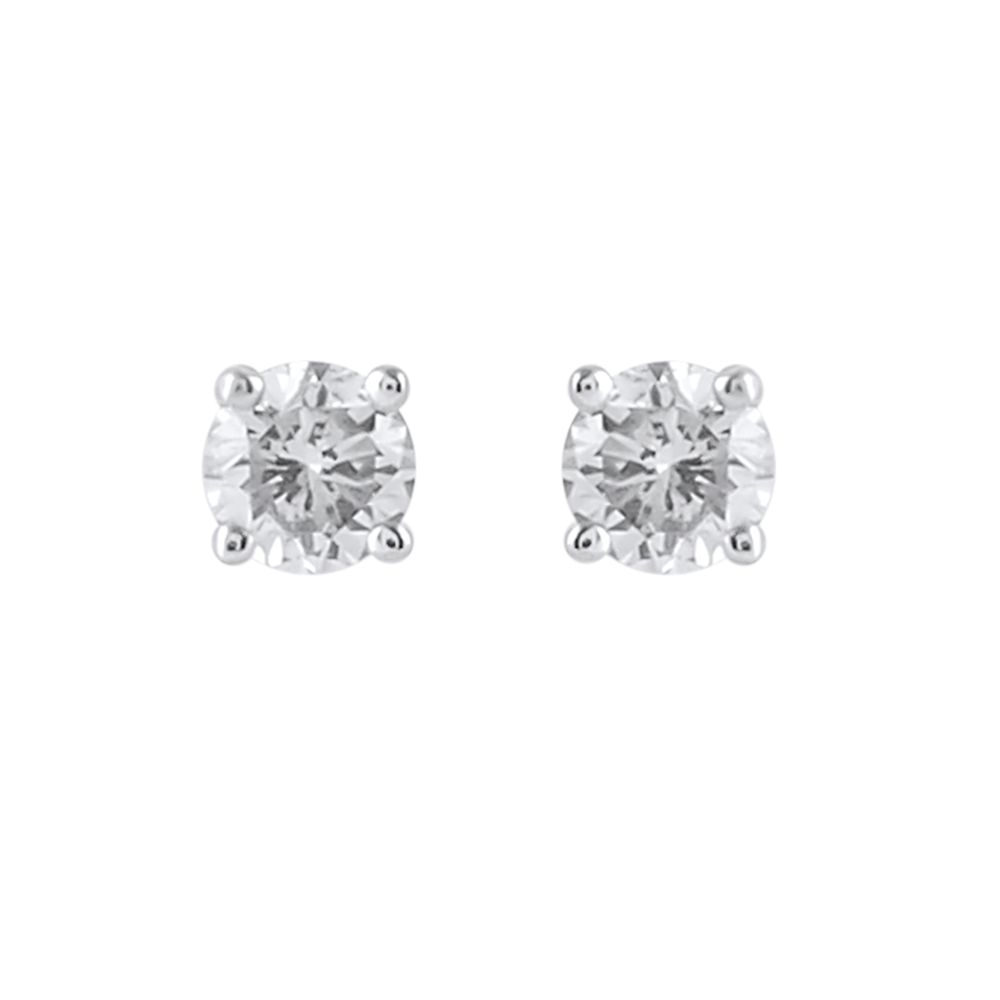 Sparkling Single Diamond Studs-Earrings-OER24I49-D400R0B