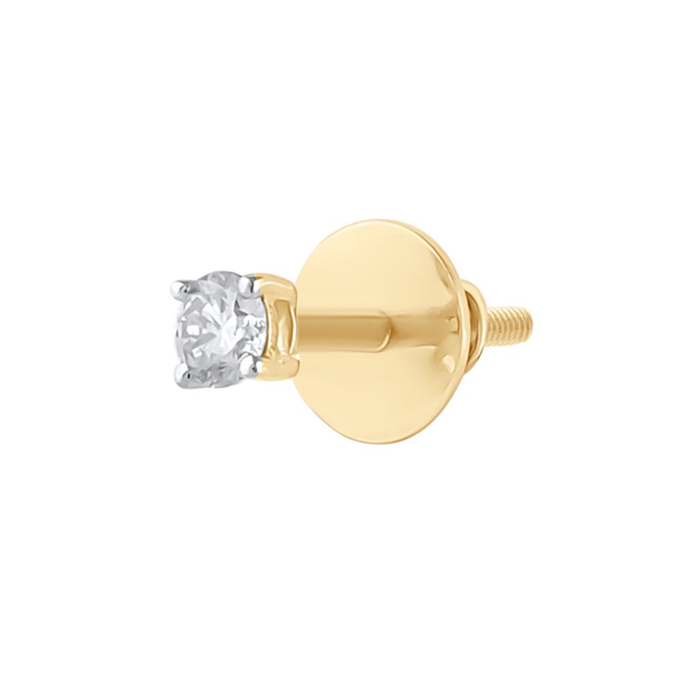 Sparkling Single Diamond Studs-Earrings-OER24I49-D400R0B