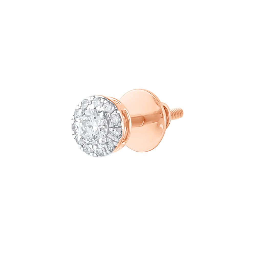 Round Rose Gold and Diamond Studs-Earrings-OER24I50-D400X0B