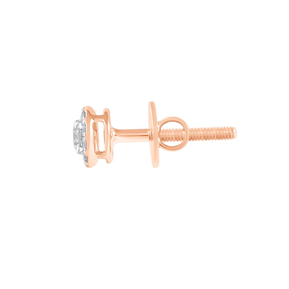 Round Rose Gold and Diamond Studs-Earrings-OER24I50-D400X0B
