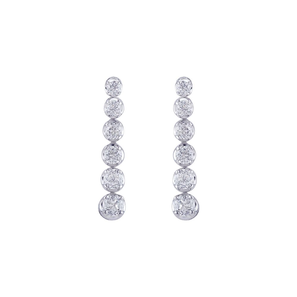 Subtle Diamond Studded Earrings-Diamond-OER24I01-A300W0B