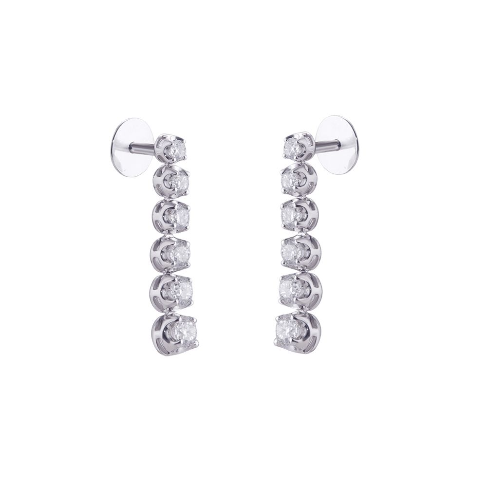 Subtle Diamond Studded Earrings-Diamond-OER24I01-A300W0B