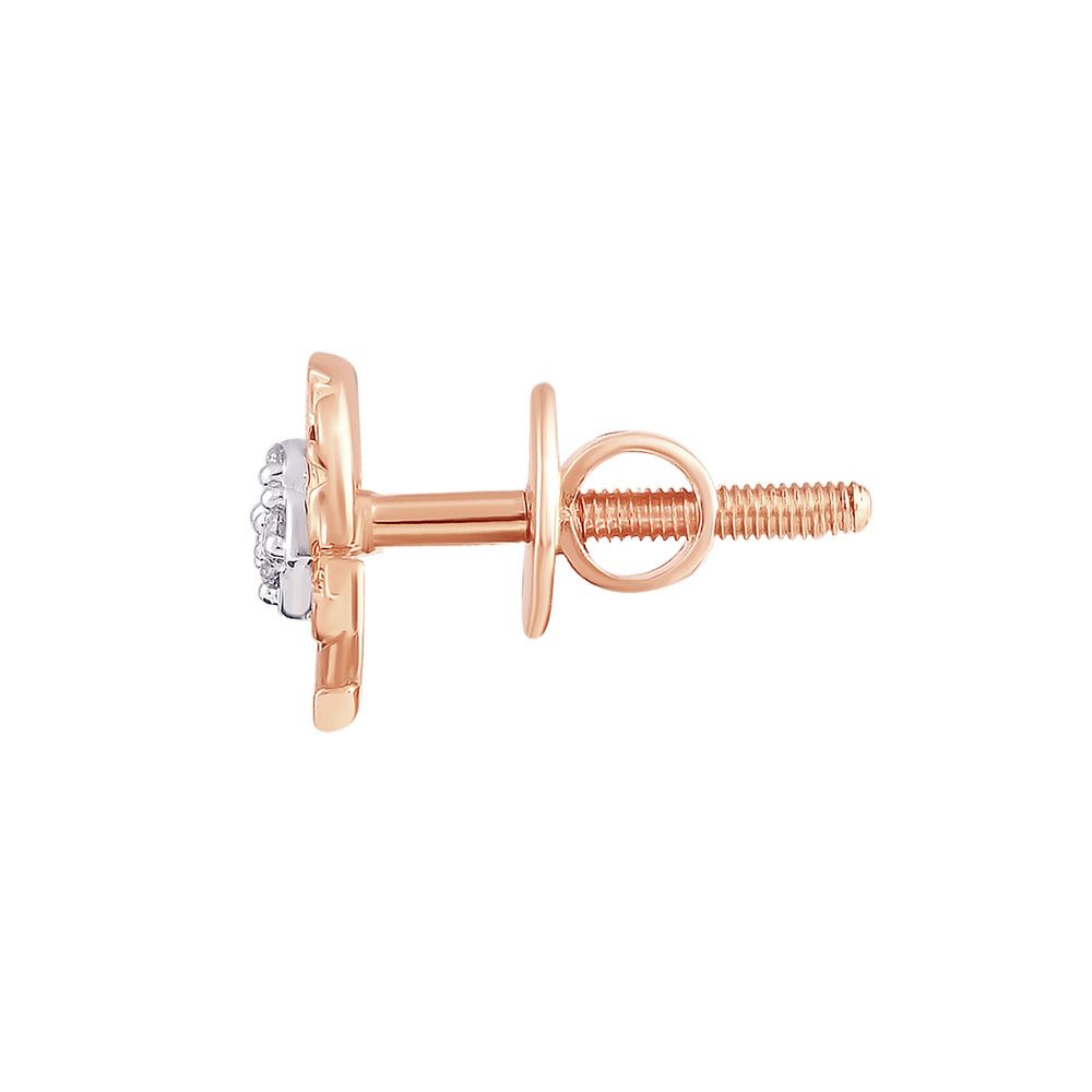 Stylish Rose Gold and Diamond Studs-Earrings-OER24I02-D900X0C