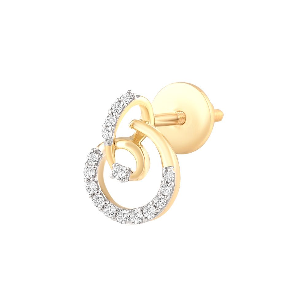 Pretty Swirl Design Diamond Studs-Earrings-OER24I09-D900R0C