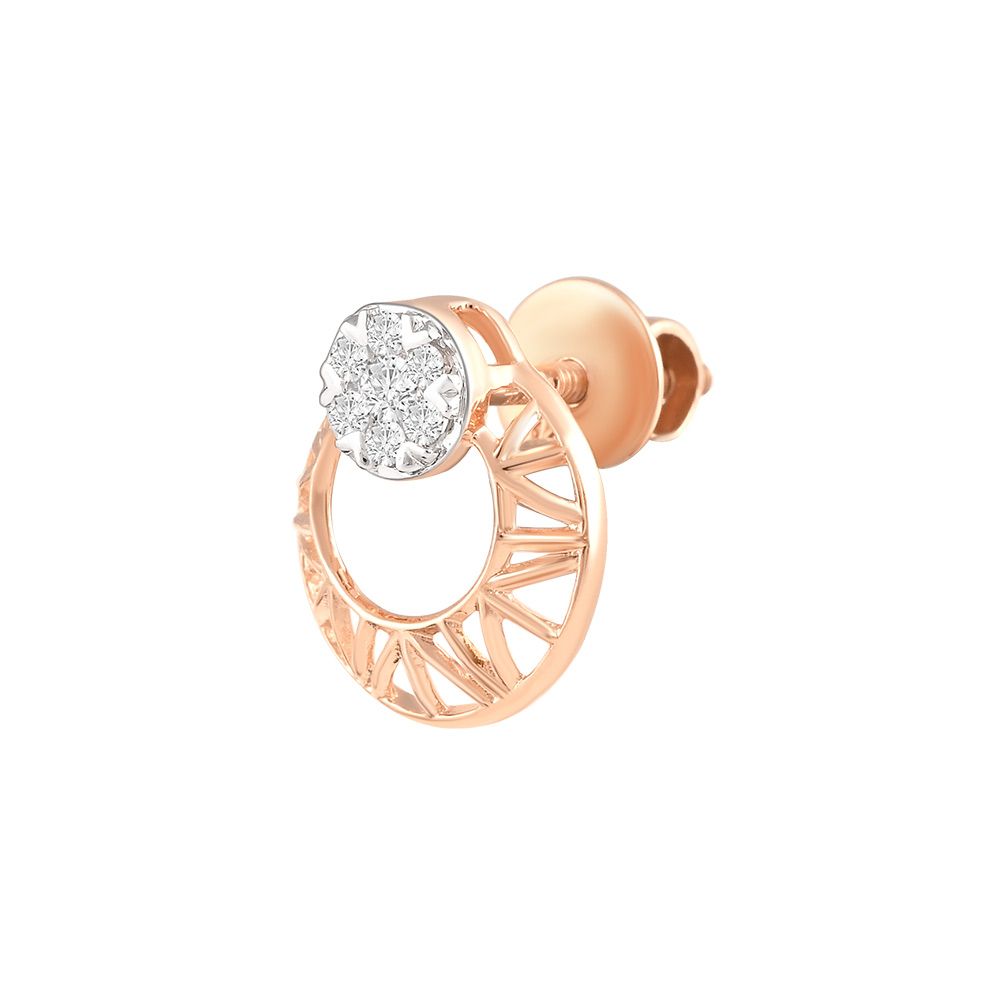 Pretty Lattice Pattern Diamond Studs-Earrings-OER24I10-D900X0C