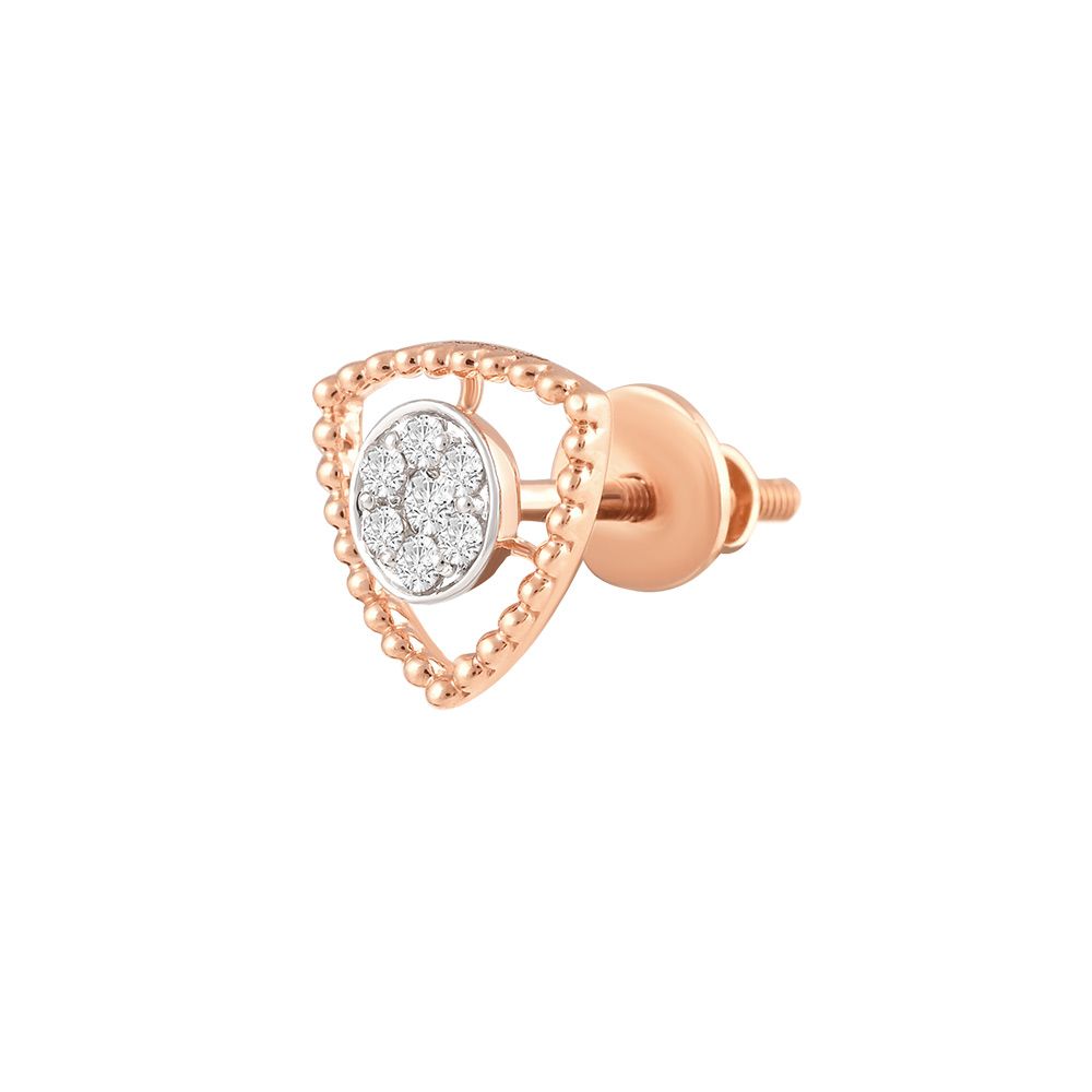 Delicate Rose Gold and Diamond Studs-Earrings-OER24I11-D900X0C