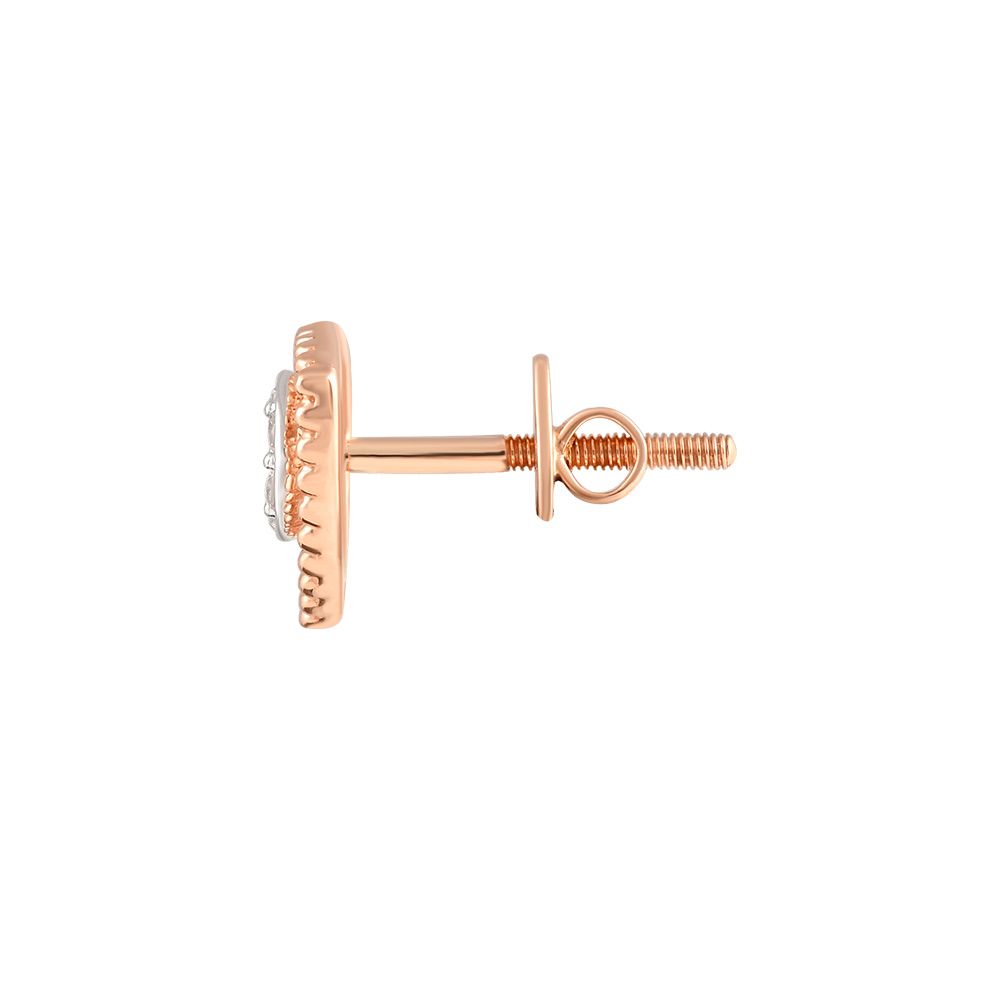 Delicate Rose Gold and Diamond Studs-Earrings-OER24I11-D900X0C