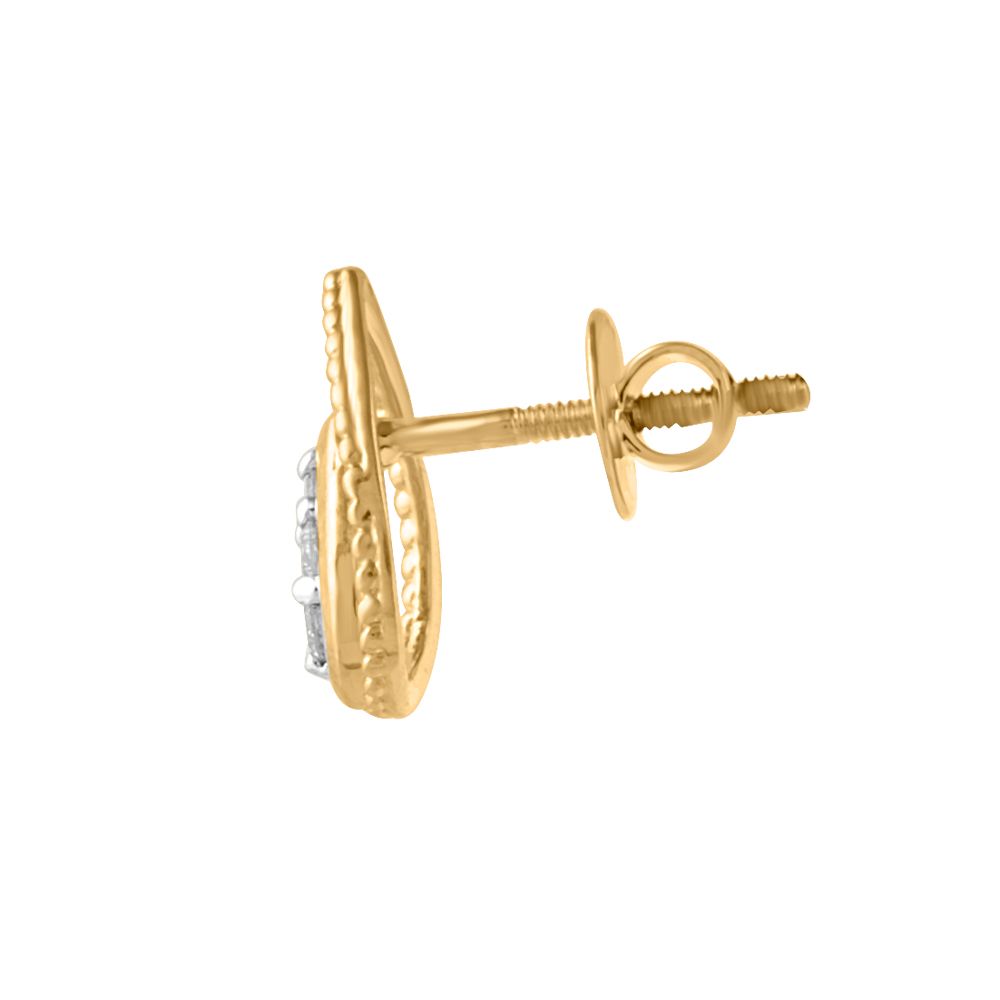 Filigree Drop Design Diamond Studs-Earrings-OER24I14-D900R0C