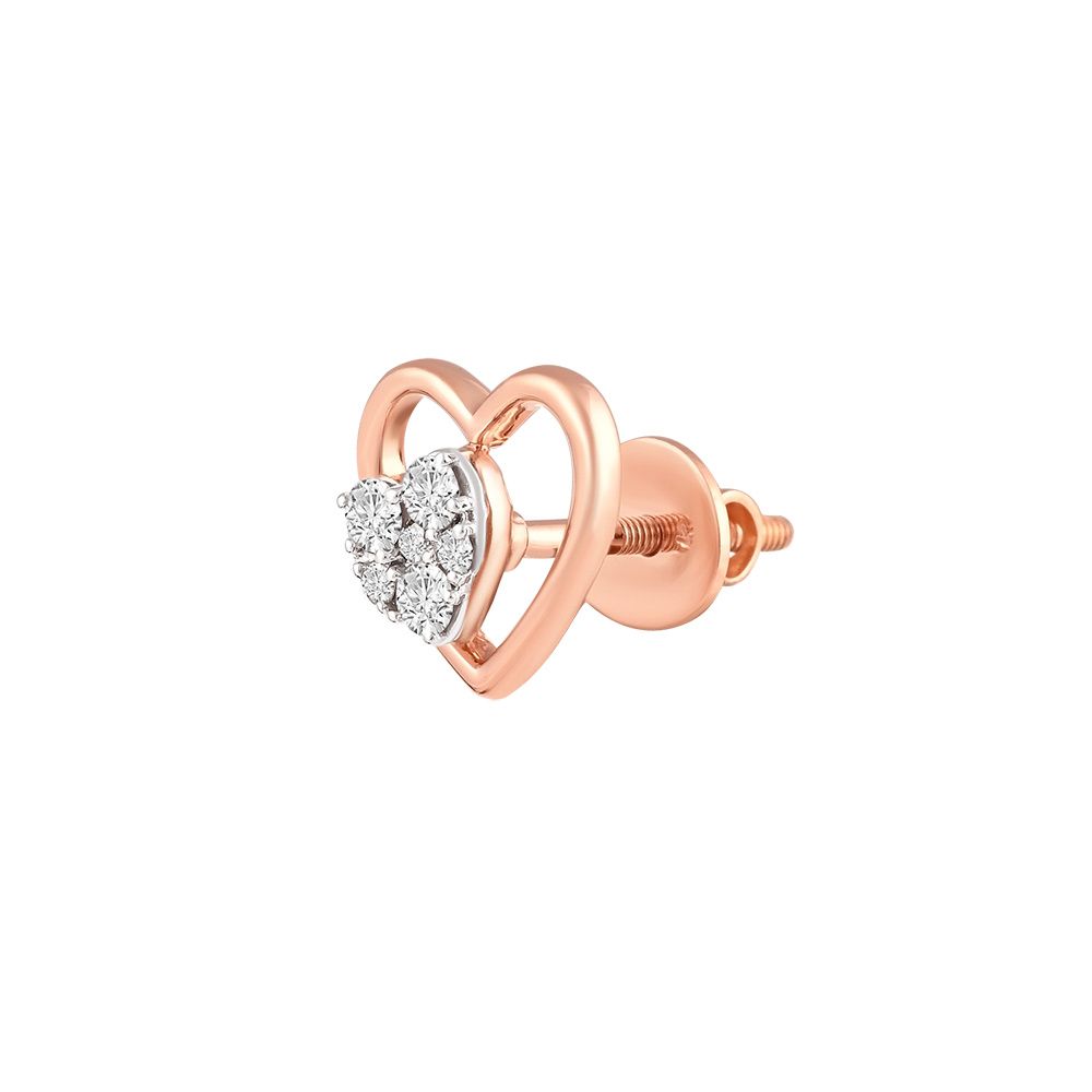Subtle Heart Design Diamond Studs-Earrings-OER24I17-D900X0C
