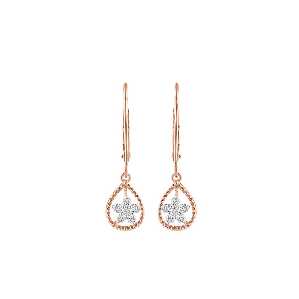 Contemporary Nakshatra Design Diamond Earrings-Earrings-OER24I25-D900X0C