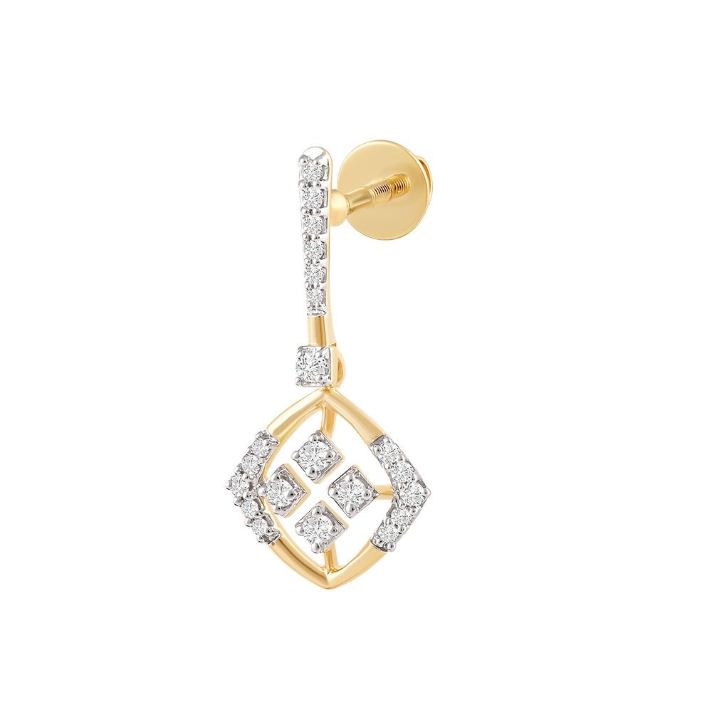 Classy Geometric Design Diamond Drop Earrings-Earrings-OER24I26-D900R0C