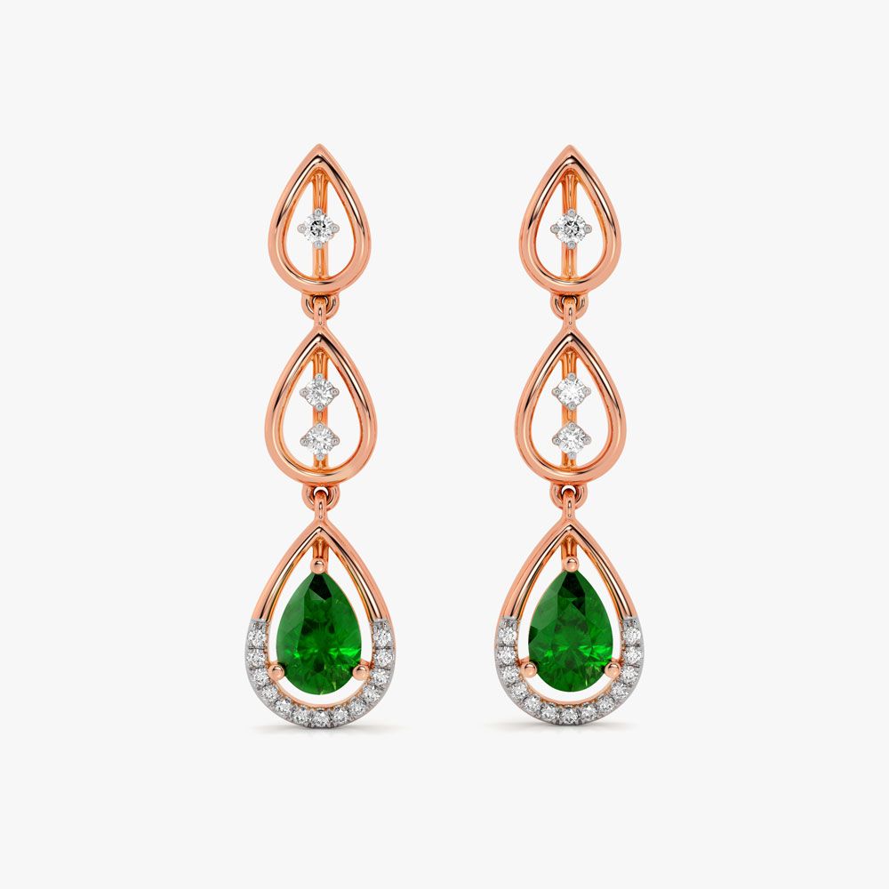 Delicate Drop Design Diamond Danglers-Earrings-OER24I31-D911X0C