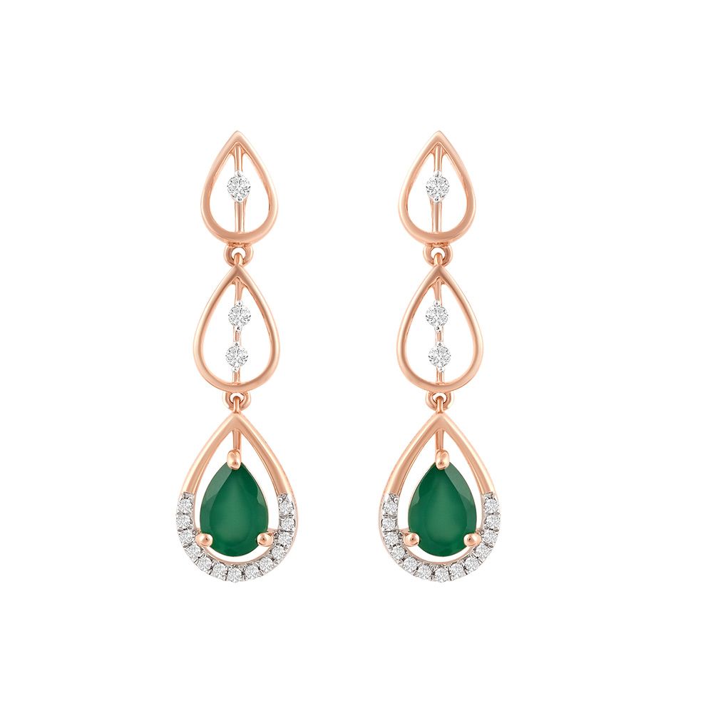 Delicate Drop Design Diamond Danglers-Earrings-OER24I31-D911X0C